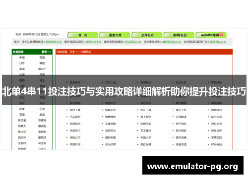 北单4串11投注技巧与实用攻略详细解析助你提升投注技巧